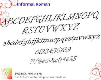 Alfabeto Informal Romano Svg, Dxf, Eps, Png, Archivo Digital