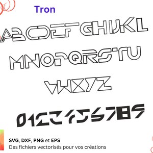 Alphabet Tron Svg, Dxf, Eps, Png fichier numérique