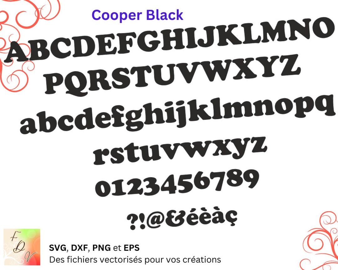 Alphabet Cooper Black Svg, Dxf, Eps, Png Digital File - Etsy