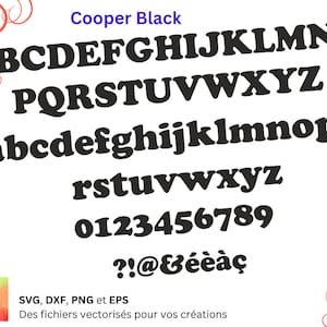 Alphabet Cooper Black Svg, Dxf, Eps, Png Fichier numérique