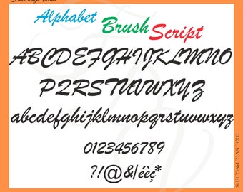 Pincel de alfabeto en formato SVG, DXF, EPS y PNG