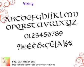 Alfabeto vikingo Svg, Dxf, Eps, Png, archivo digital