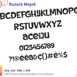 Alphabet Ruzack Mojok Svg, Dxf, Eps, Png, fichier numérique