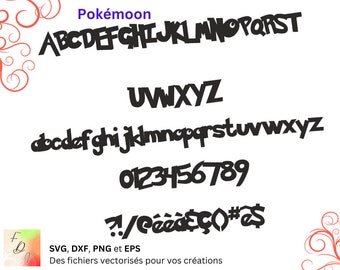 Pokémon Alfabeto Svg, Dxf, Eps, Png, archivo digital