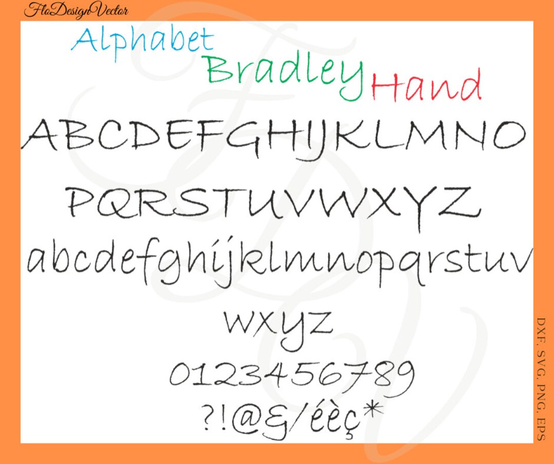 Alphabet Bradley Hand Svg, Dxf, Eps, Png - Etsy UK