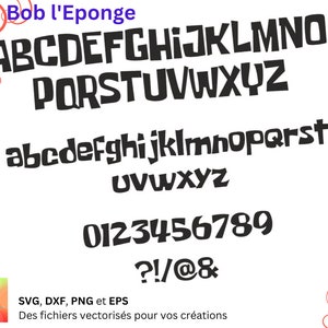 Sponge Bob Alphabet Svg, Dxf, Eps, Png, Downloadable File