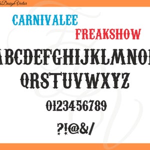 Alphabet Carnivallee Freakshow Svg, Dxf, Eps, Png