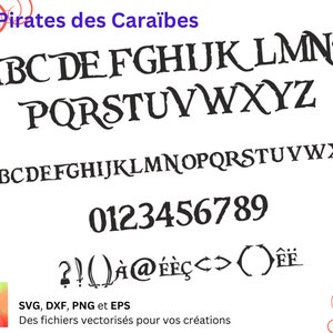 Alphabet Pirates Des Caraïbes Svg, Dxf, Eps, Png, fichier numérique