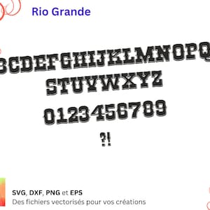 Alphabet Rio Grande Svg, Dxf, Eps, Png, fichier numérique