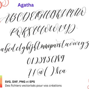 Alphabet Agatha Svg, Dxf, Eps, Png, fichier numérique