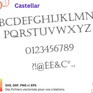 Alphabet Castellar Svg, Eps, Dxf, Png fichier numérique
