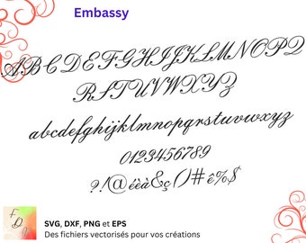 Archivo digital Alphabet Embassy Svg, Eps, Dxf, Png