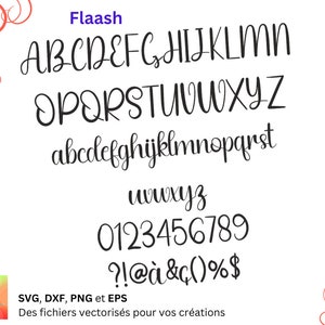 Alphabet Flaash Svg, Dxf, Eps, Png, fichier numérique