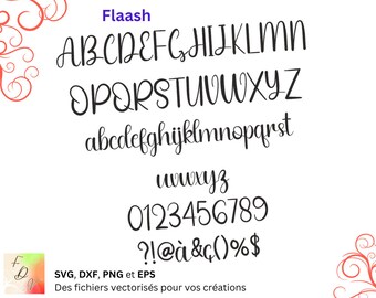 Alfabeto Flaash Svg, Dxf, Eps, Png, archivo digital