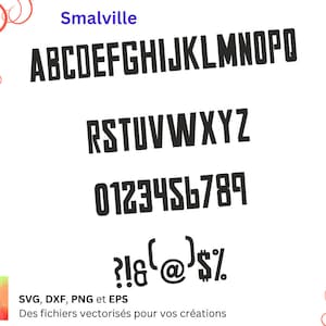Alphabet Smalville Svg, Dxf, Eps, Png, fichier numérique
