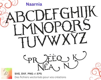 Alfabeto de Naarnia SVG, DXF, EPS, PNG, archivo digital