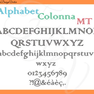 Alphabet Colonna MT Svg, Dxf, Eps, Png