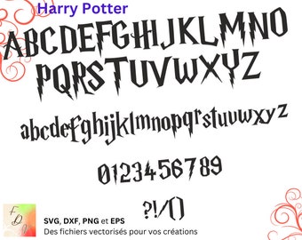 Alfabeto Potter Svg, Dxf, Eps, Png, archivo digital