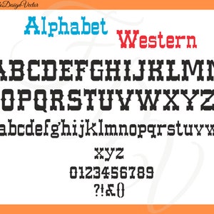 Alphabet Western Svg, Eps, Dxf, Png