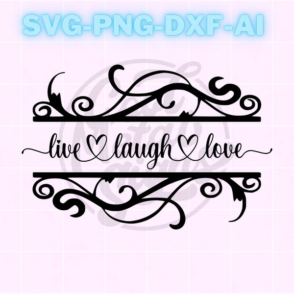 Scroll Split Svg, Scroll Split png, Scroll Svg, Scroll Split Name Frame, Address Sign Split svg,  Scroll Border for Shirts, Mugs, Signs