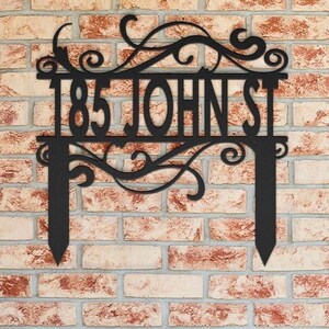 Personalized Swirl Address Stake, Custom Address Stake for Yard, Personalized Number Yard Stake, Stake for Front Yard, Housewarming Gift