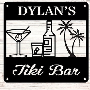 Custom Tiki Bar Sign, Custom Outdoor Bar Sign, Personalized Backyard Metal Sign, Personalized Gift for Homeowner, Housewarming Gift
