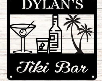 Custom Tiki Bar Metal Sign: Personalized Outdoor Decor