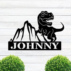 Personalized Dinosaur Sign, Custom Dinosaur Sign, Sign for Children&#39;s Room, Custom Room Sign, T Rex Sign, Tyrannosaurus Rex Sign, Kids Room