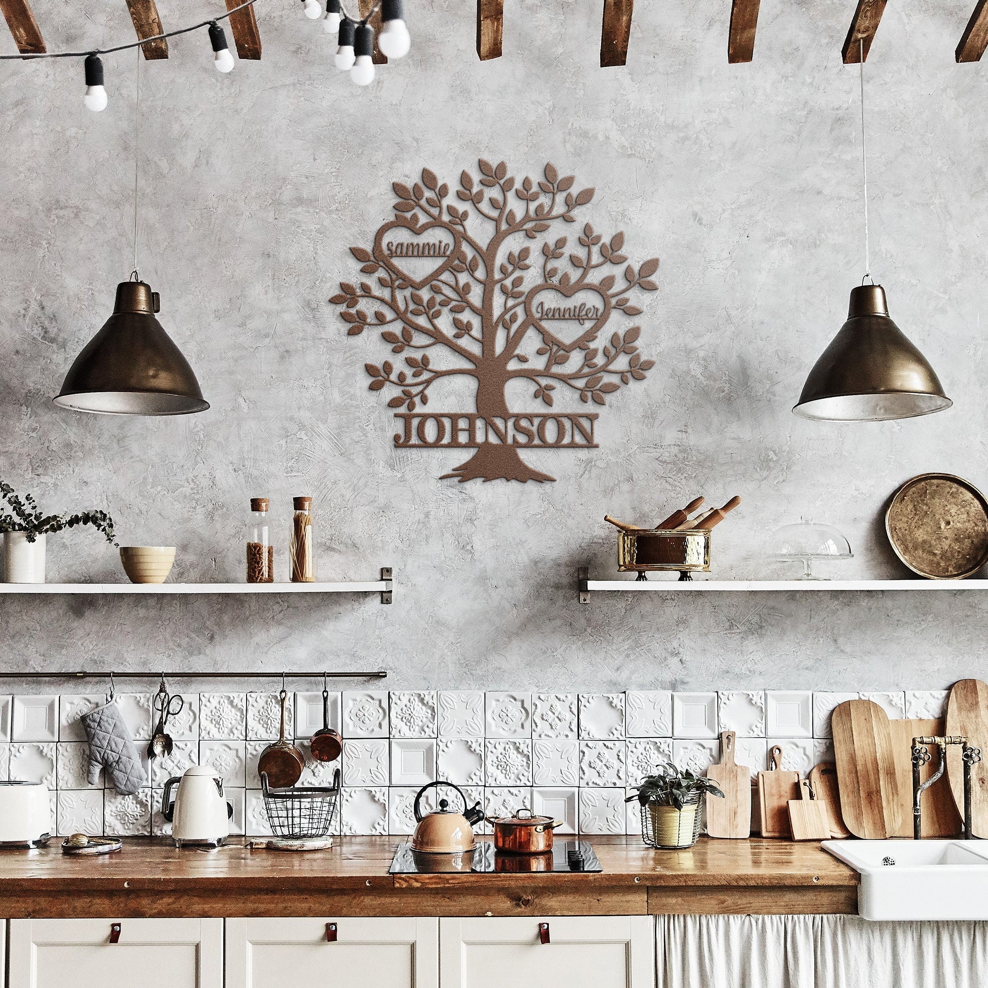 Personalized Family Tree Metal Sign: Custom Home Decor Gift - Etsy