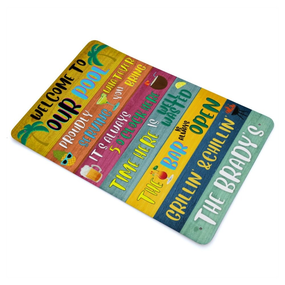 Personalized Pool Metal Sign, Custom Pool Sign, Funny Outdoor Sign