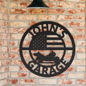 Personalized Motorcycle Garage Sign: Electra Glide Metal Art