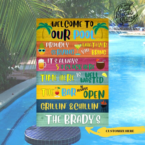 Funny Pool Signs - Etsy