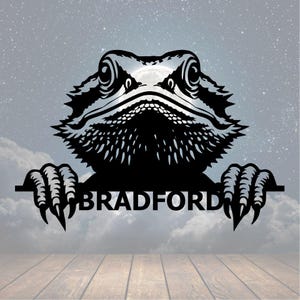 Personalized Bearded Dragon, Custom Bearded Dragon Metal Art, Personalized Home Decor Gift, For Bearded Dragon Lovers, Pet Dragon Sign