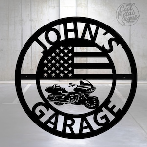 Personalized Road Glide Metal Sign: Custom Motorcycle Garage Art