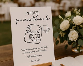 Wedding Photo Guestbook Sign • Minimalist Decor (Digital Download)