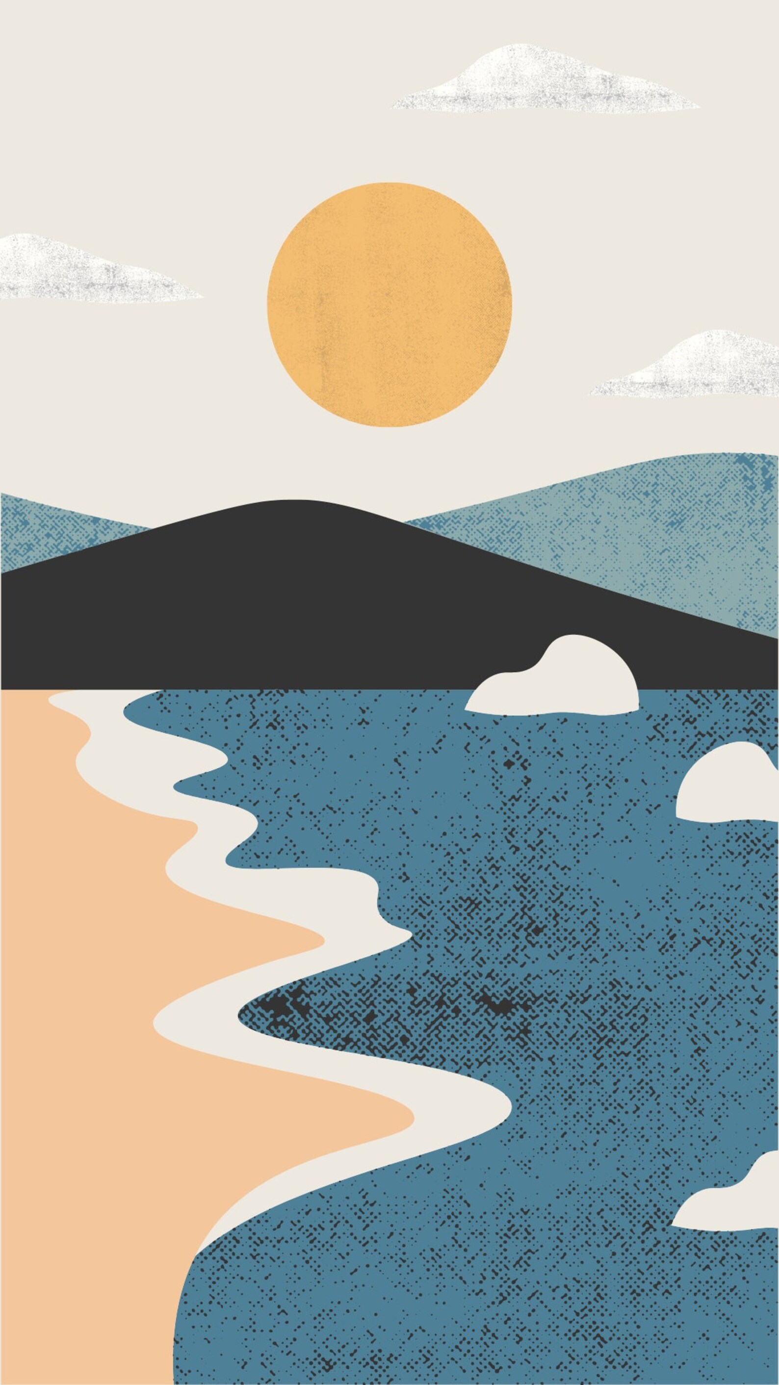 Warm Neutral Boho Minimalistic Design Phone Wallpaper - Etsy