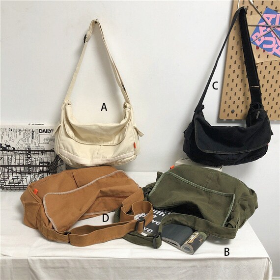 Vintage Canvas Messenger Bag Large Book Laptop Shoulder School Bag Women  Men New : : Clothing, Shoes & Accessories