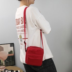 Crossbody Canvas Bag Mini, Canvas Handbag Pockets