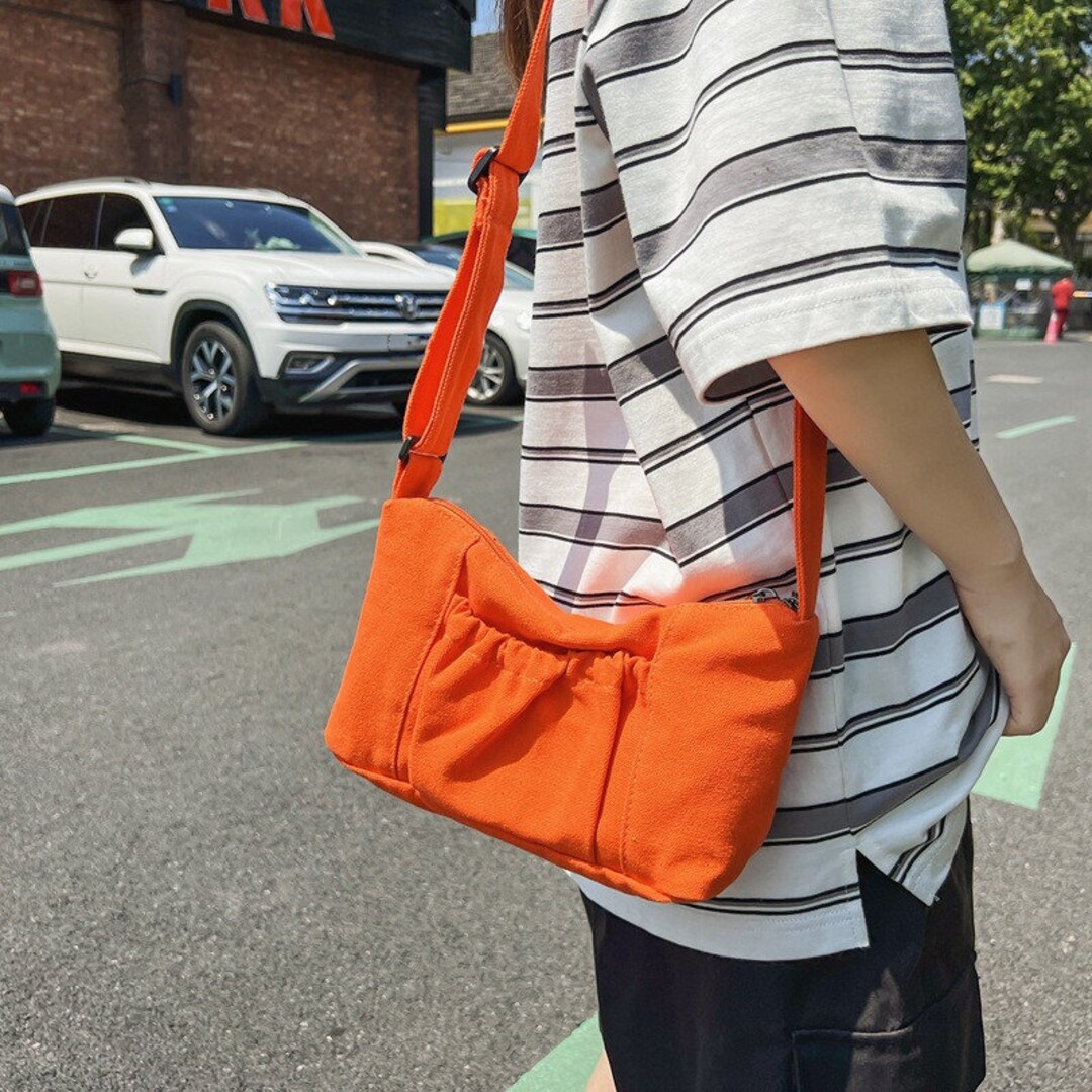 Cotton Canvas Shoulder Purse Minimalist Crossbody Bag Etsy