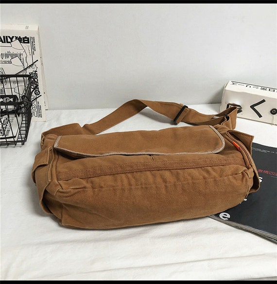 Vintage Canvas Messenger Bag Large Book Laptop Shoulder School Bag Women  Men New : : Clothing, Shoes & Accessories