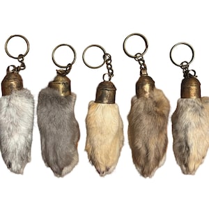 Rabbit Foot Keychain Vintage Bell