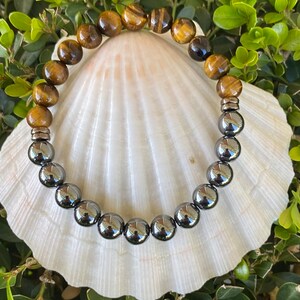 Tiger Eye and Hematite Gemstone Bracelets