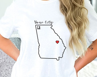 Georgia heart Personalized Georgia hometown shirt, Georgia map shirt, Georgia state shirt, custom Georgia shirt, Georgia tee, Georgia gift