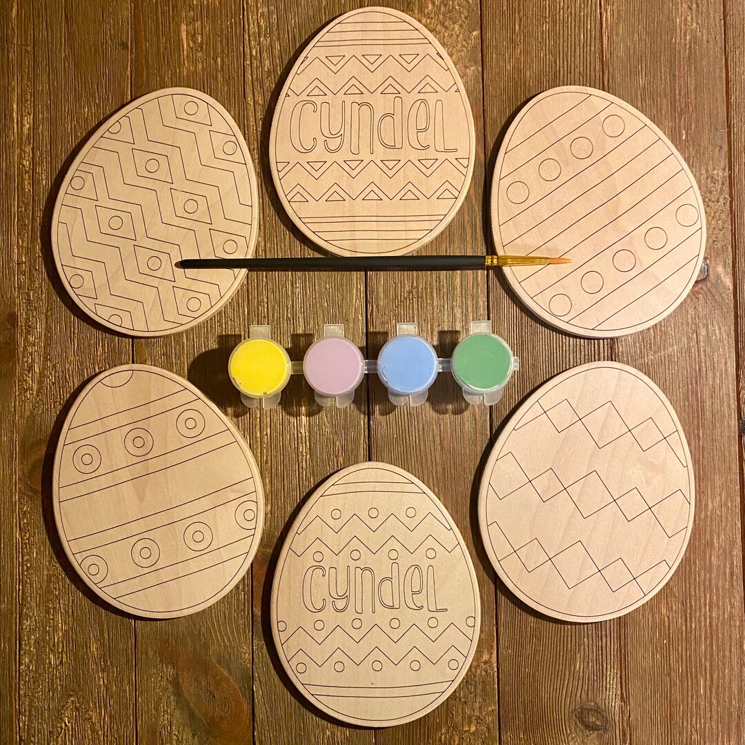 Set of Six Easter Egg Paint Kit DIY Craft Kit Easter Bunny Etsy