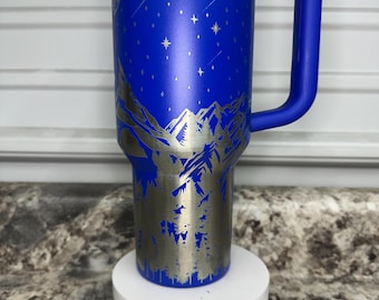 northern lights  laser engraved Stanley tumbler