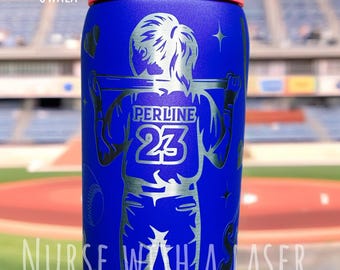 Personalized Softball Baseball 24oz Owala Water Bottle | Custom Laser Engraved Sports Tumbler