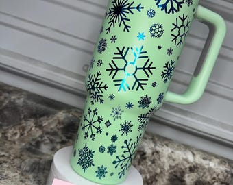Snow flake Winter Scene 40 Oz Tumbler