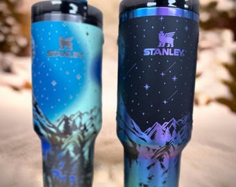 Northern Lights engraved custom Stanley tumbler