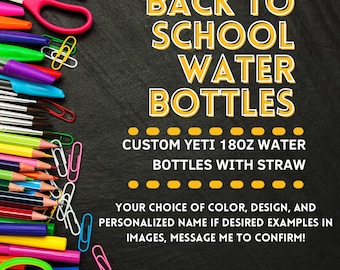 Custom Laser Engraved Yeti 18oz Kids Water Bottle: Back to School