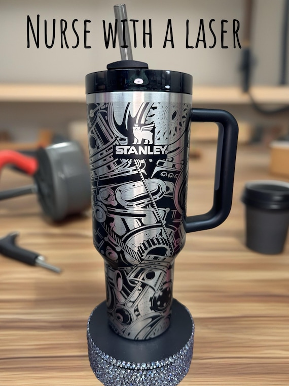 Laser Engraved Mechanic Tumbler: Automotive Car Guy Gift